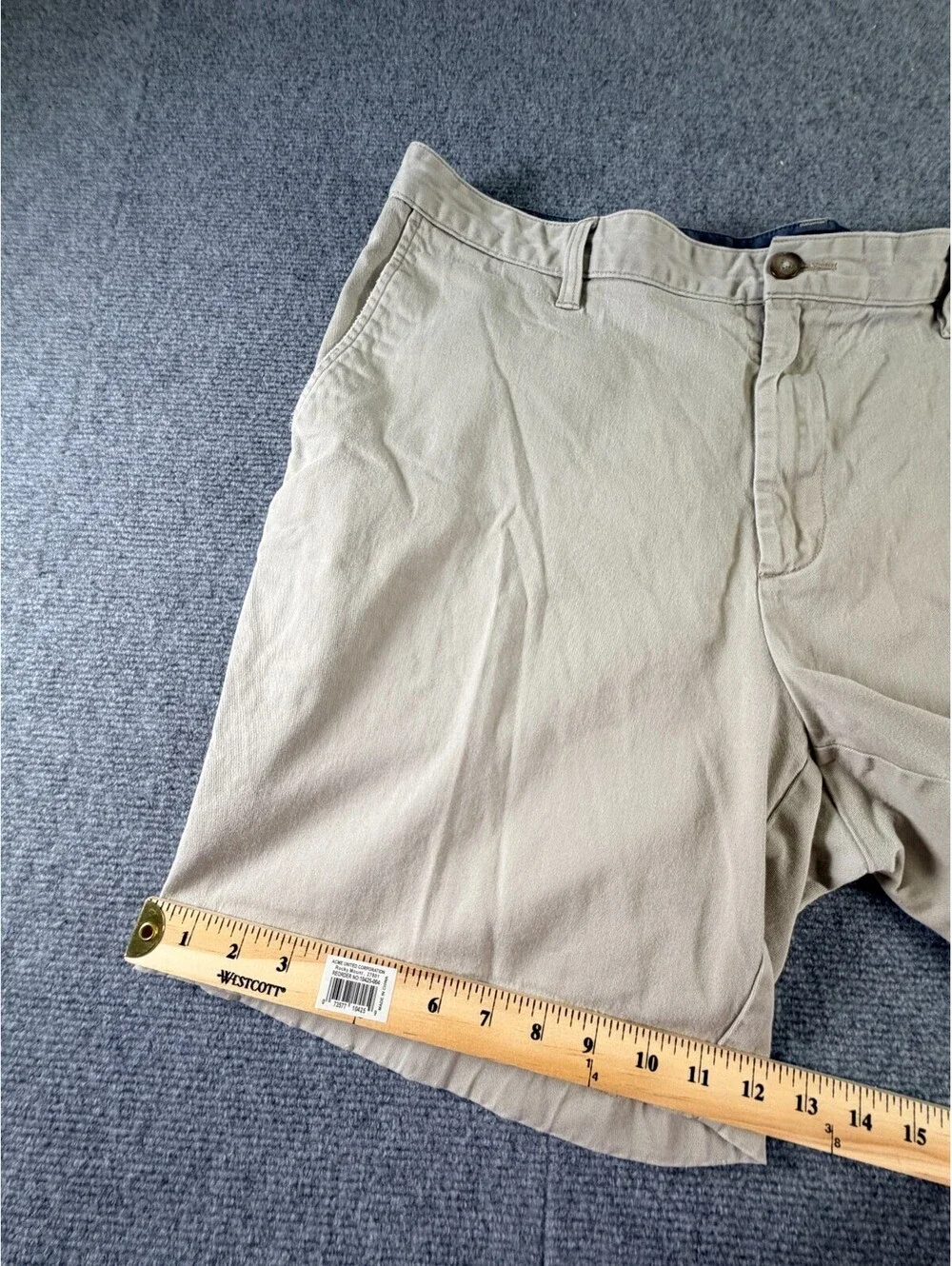 Nautica Deck Shorts Classic Fit Stretch Khaki Men's 40W Beige Chino Casual